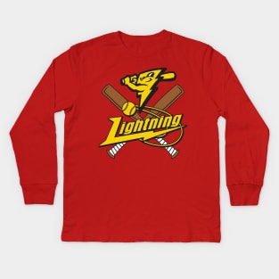 Lightning Baseball Team Logo Kids Long Sleeve T-Shirt